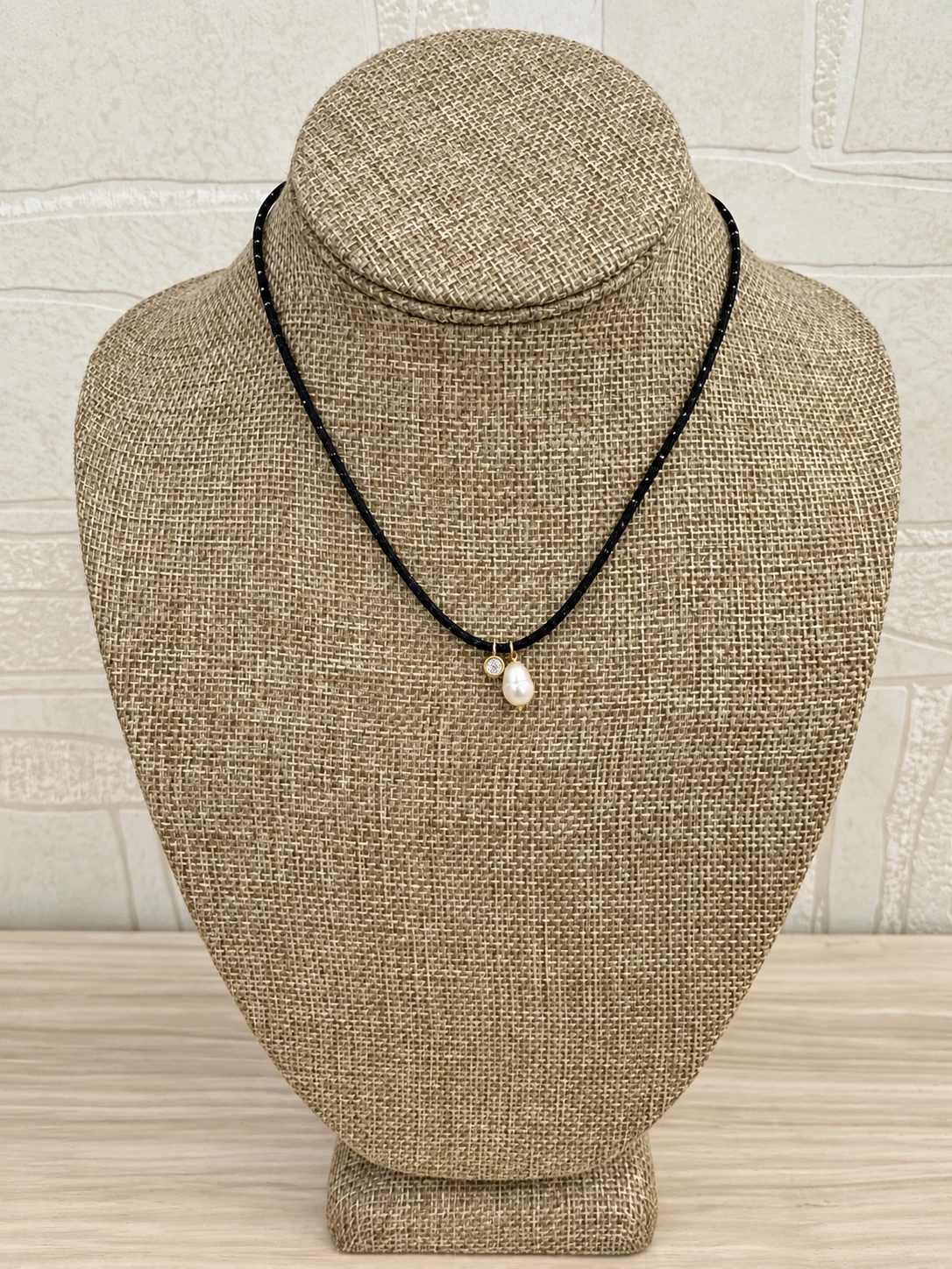 String Pearl Charm Necklace