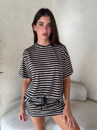 Stripe SS Top & Skirt Set