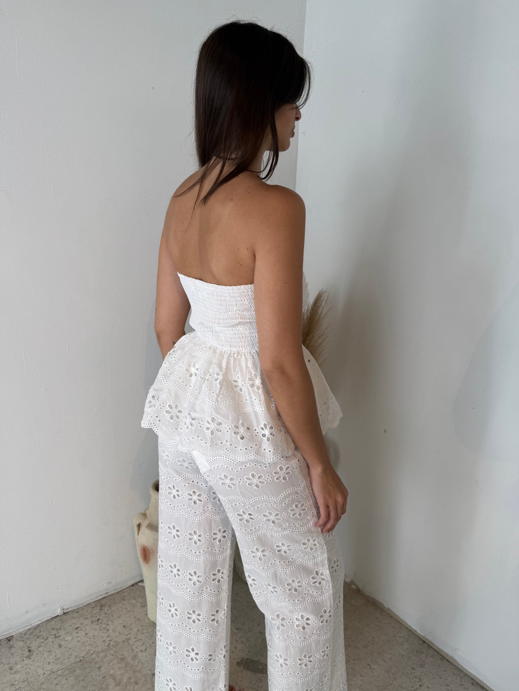 Eyelet Pleated Top & Pant Set