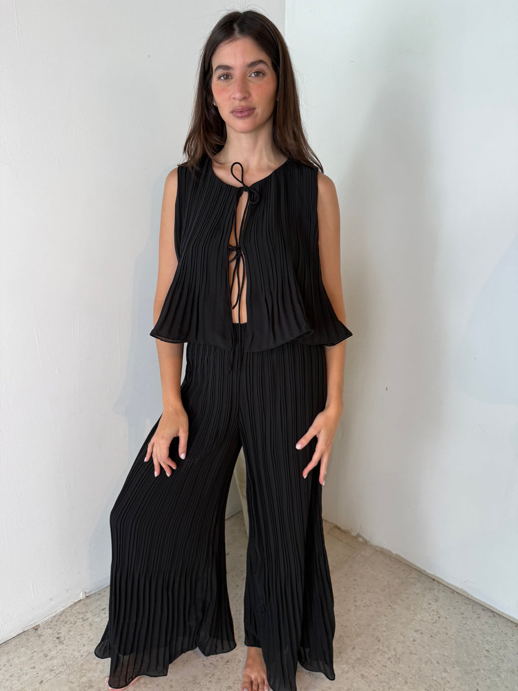 Pleated Top & Pant Set