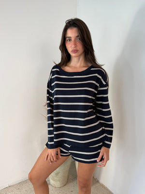 Navy LS Top & Short Set