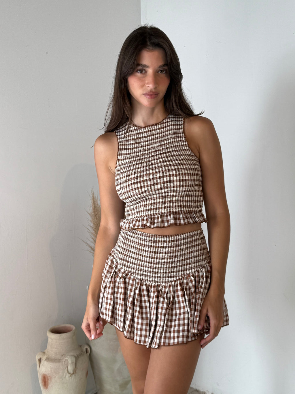 Checkered Smocked Set