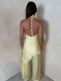 Satin Lace Halter Jumpsuit