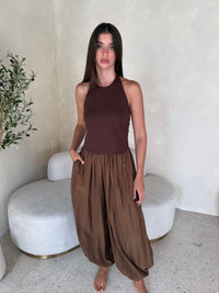 Walnut Elastic Pants