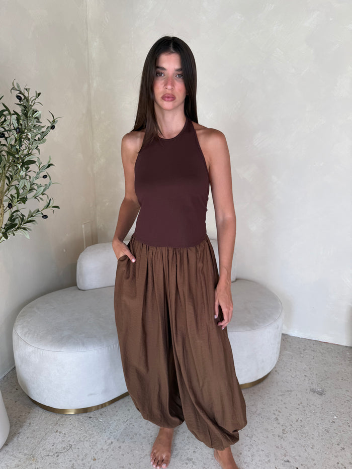 Walnut Elastic Pants