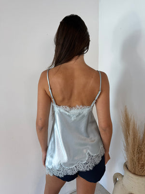 Blue Satin Cami