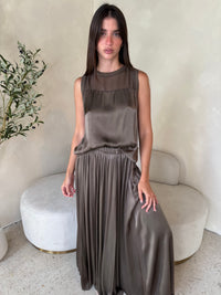 Chiffon Contrast Top & Skirt Set