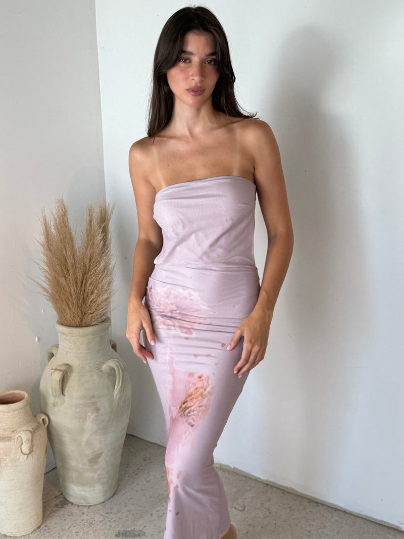 Lavender Flower Mesh Dress