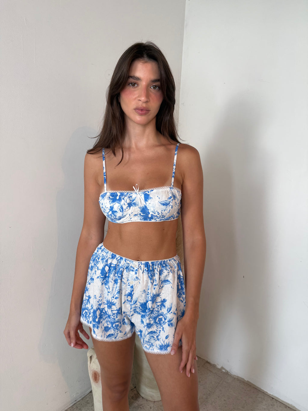 Blue Floral Two Piece Set