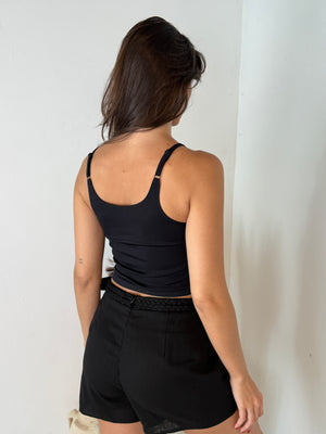 Black Braid Skort