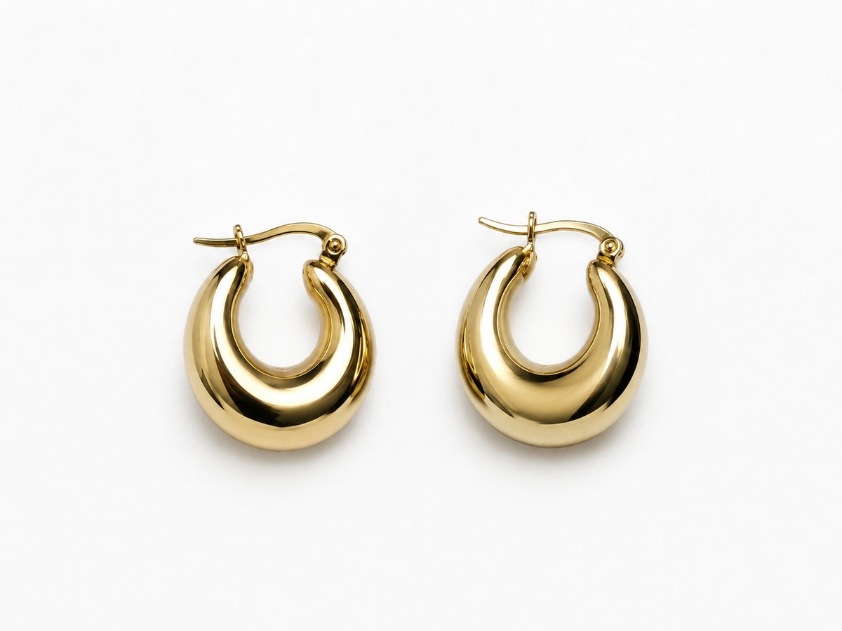 Gold Chunky Hoop Earrings