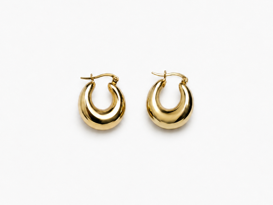 Gold Chunky Hoop Earrings