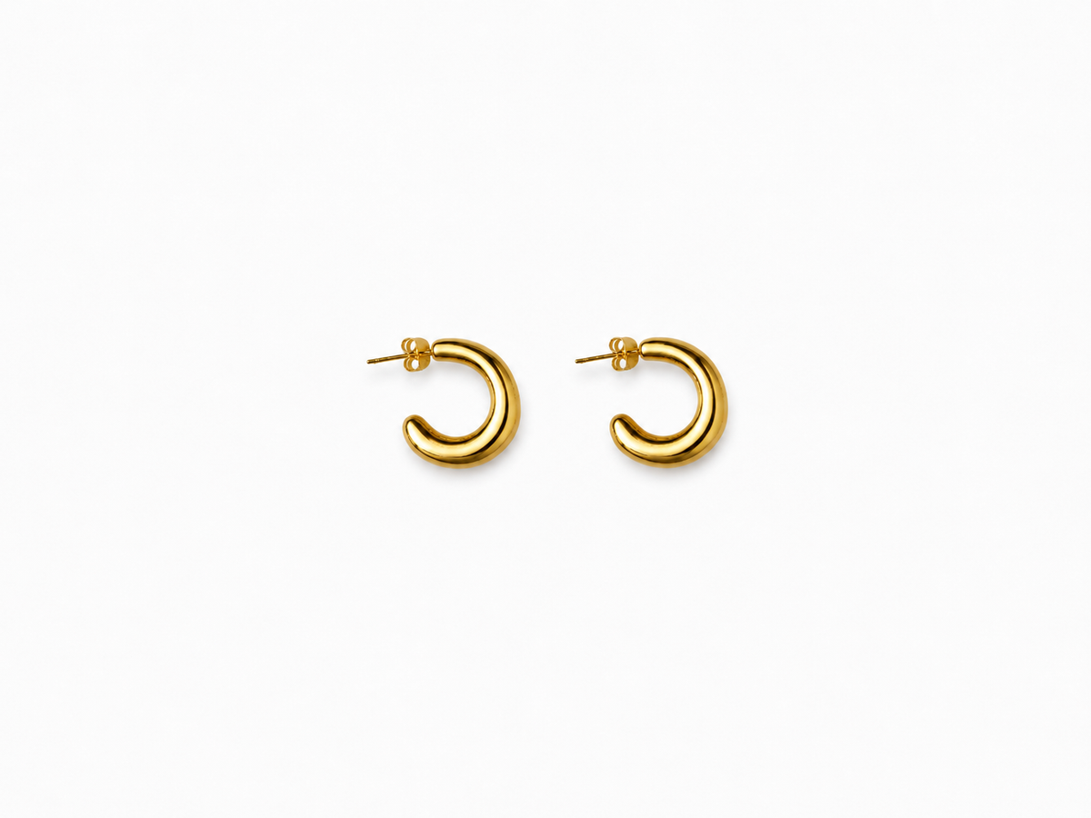 Gold Hoop Wavy Earrings