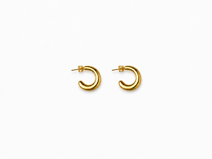 Gold Hoop Wavy Earrings