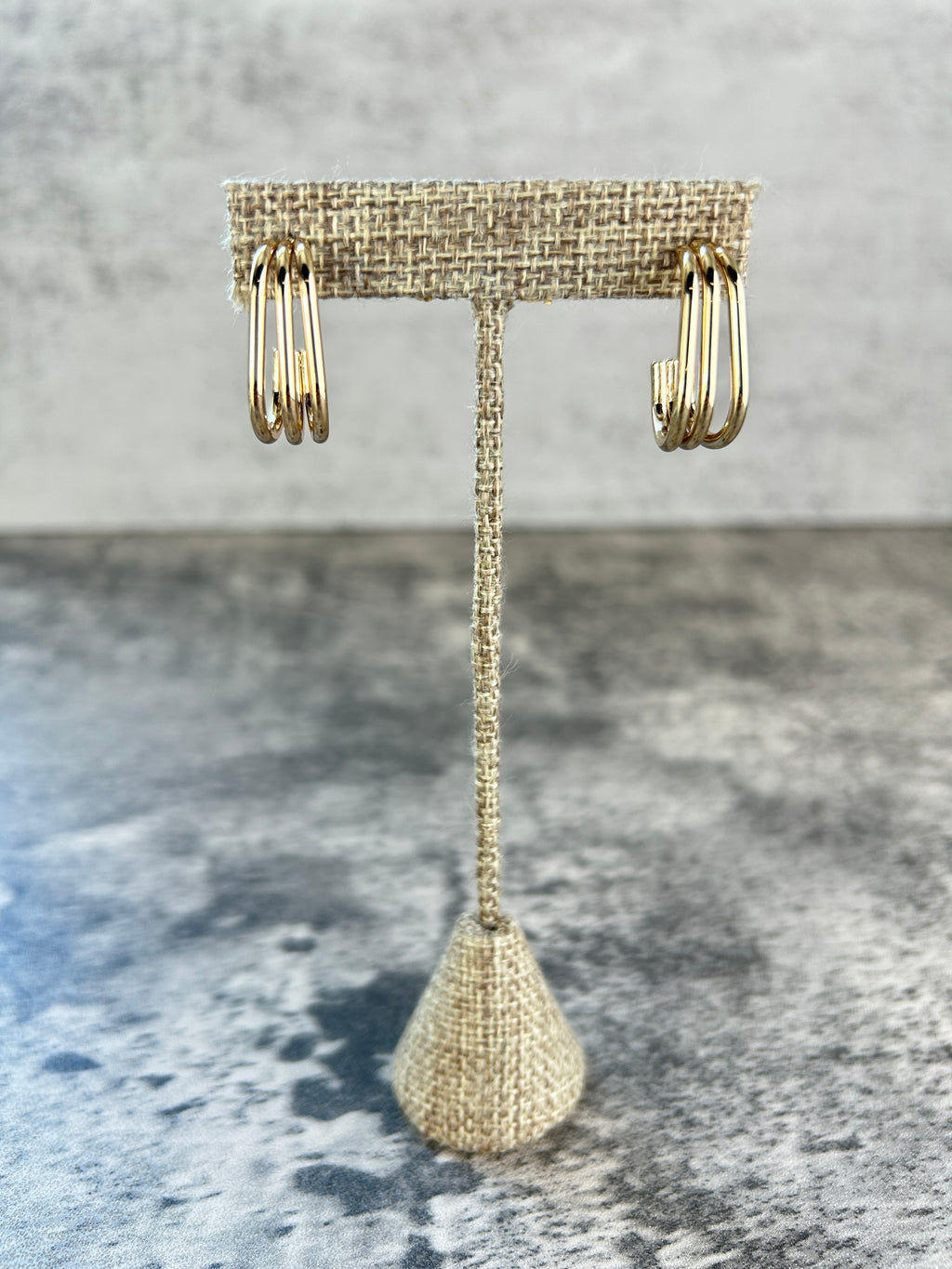 Three Gold Bar Hoop