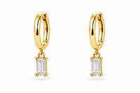 Diamond Drop Huggie Earrings