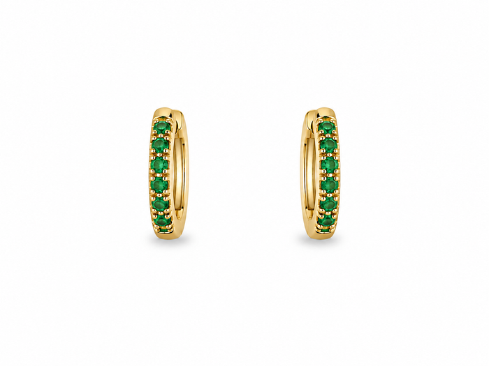 Emerald Huggie Earrings