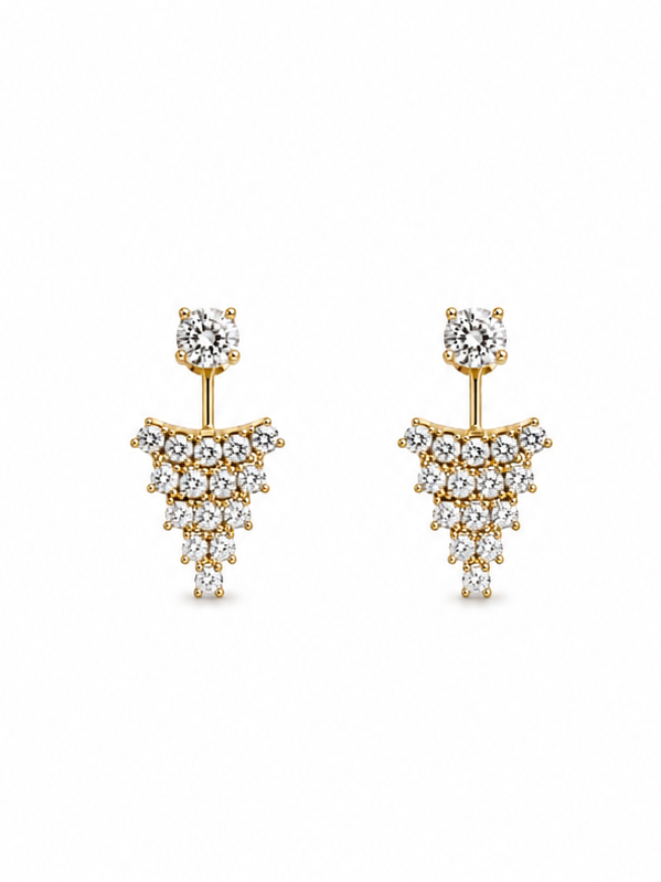 Diamond Cascade Stud Earrings