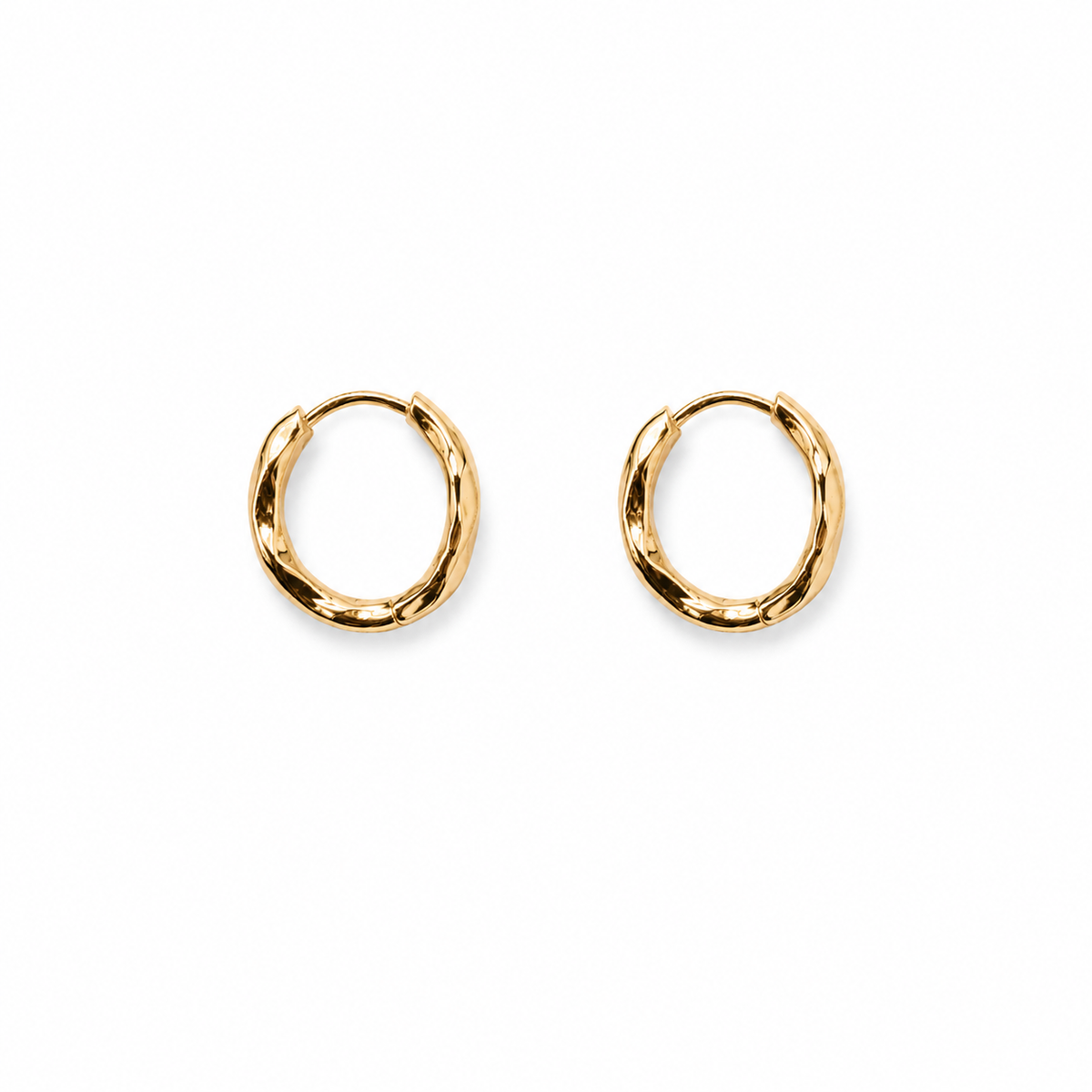 Gold Twisted Huggie Earrings