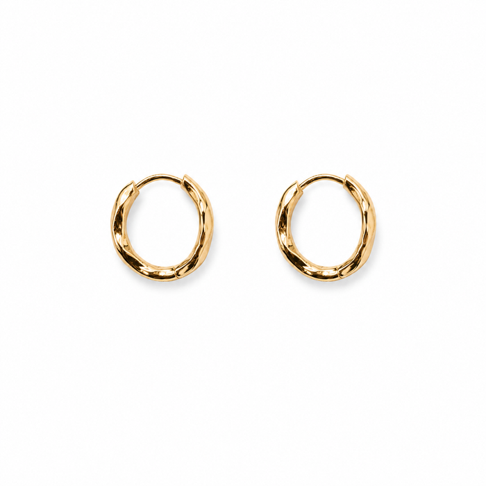 Gold Twisted Huggie Earrings