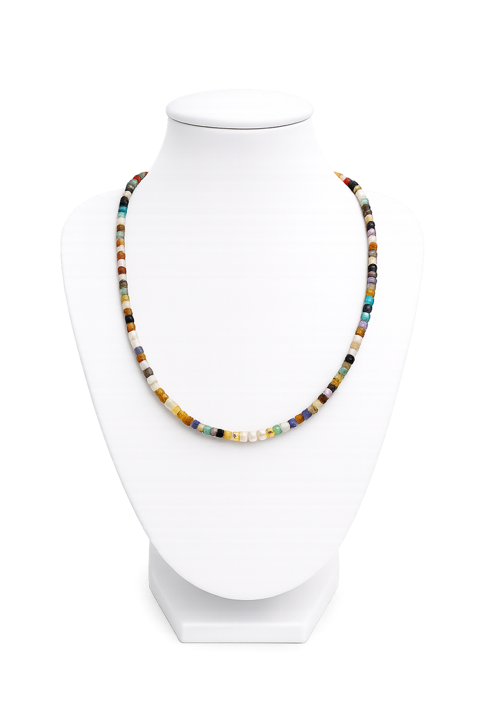 Multi Color Beaded Mini Pearl Necklace