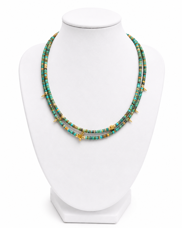 Turquoise Necklace with Spikes
