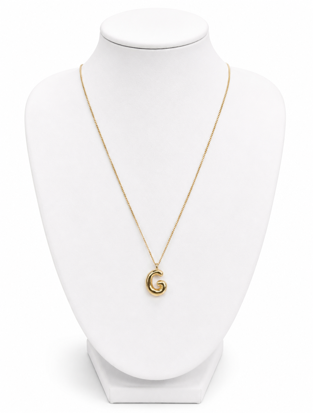 Gold Bubble Letter Necklace