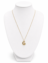 Gold Bubble Letter Necklace