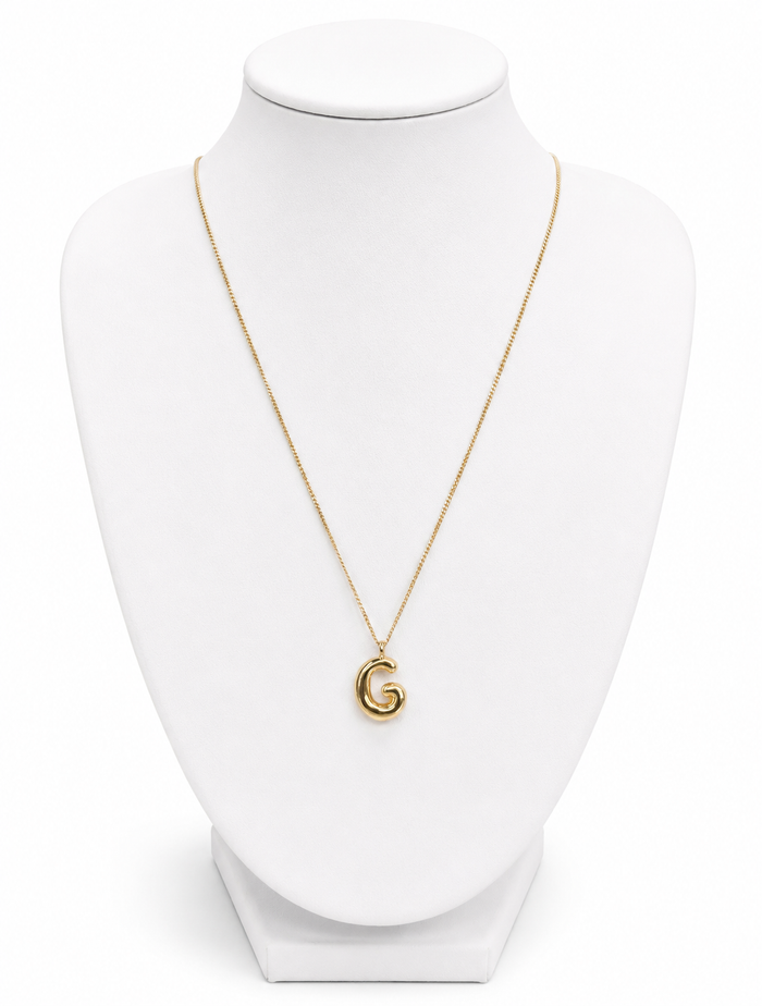 Gold Bubble Letter Necklace
