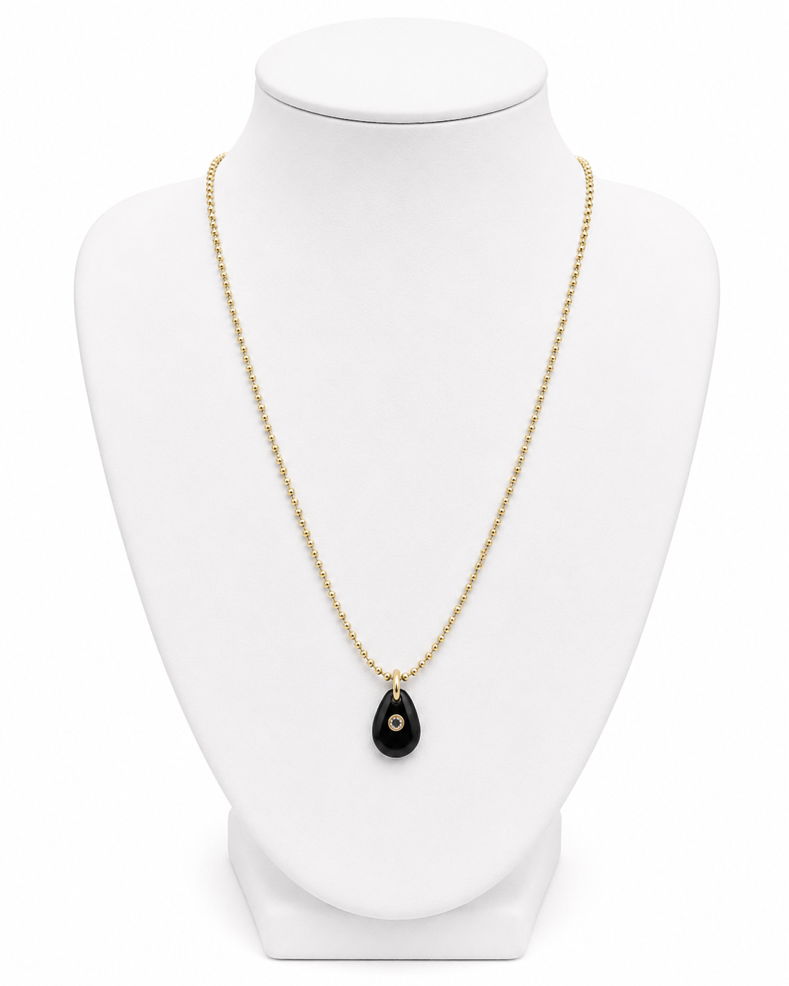 Gold Black Stone Necklace