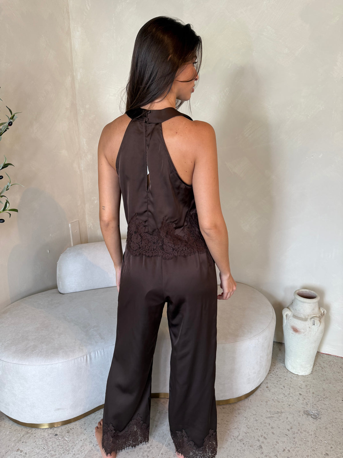 Satin Dk Brown Set