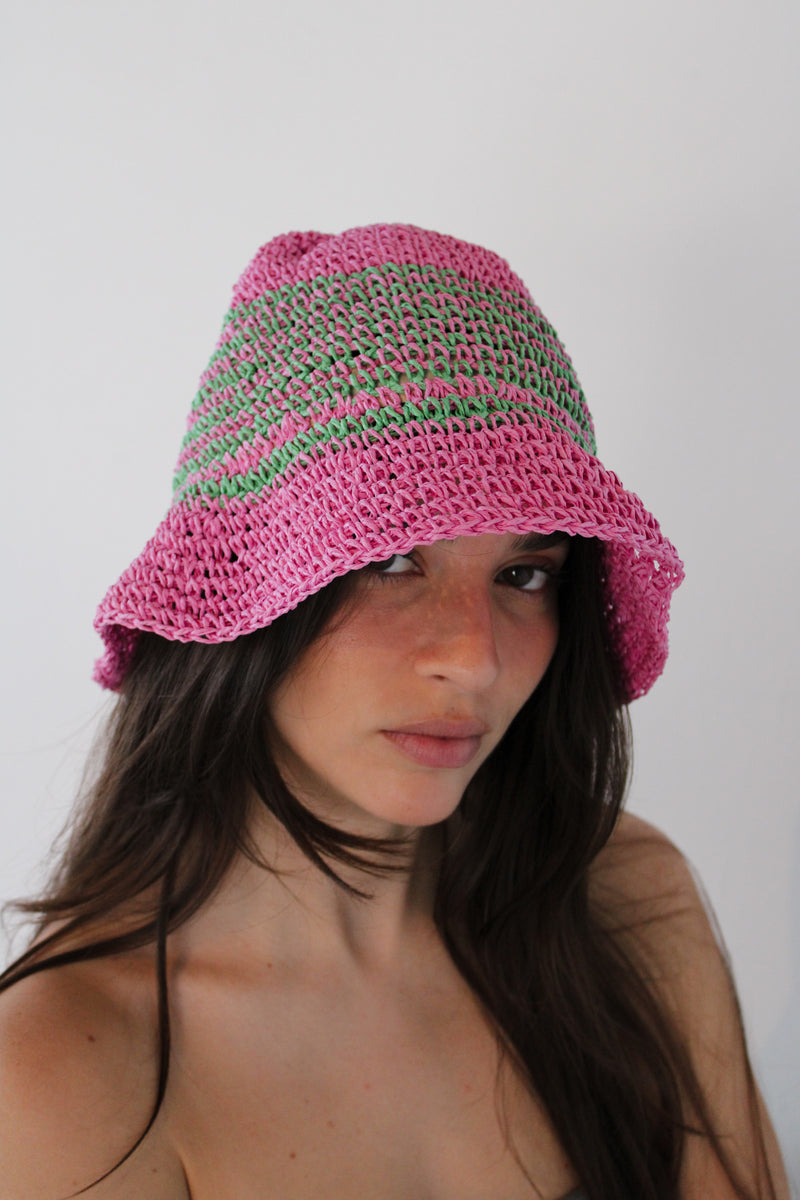 Pink Green Bucket Hat