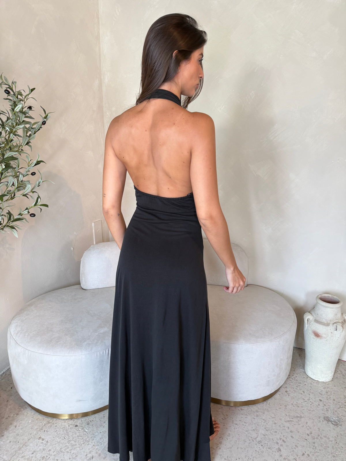 Black Halter Maxi Dress