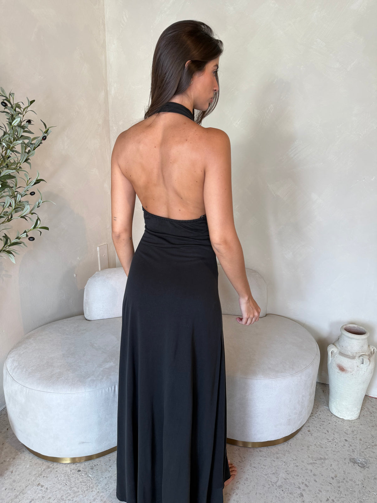 Black Halter Maxi Dress
