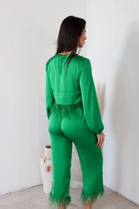 Emerald Green Satin Set