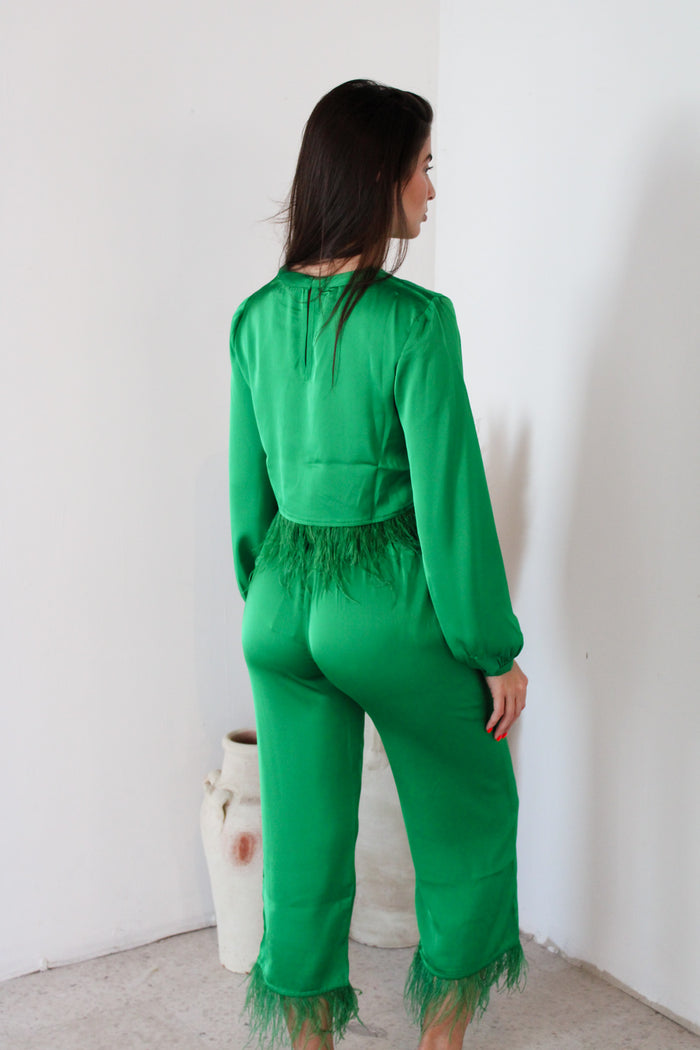 Emerald Green Satin Set