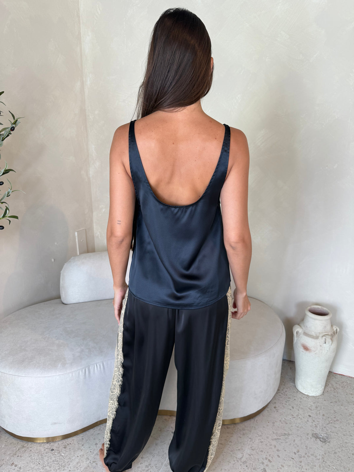Side Lace Trim Pants