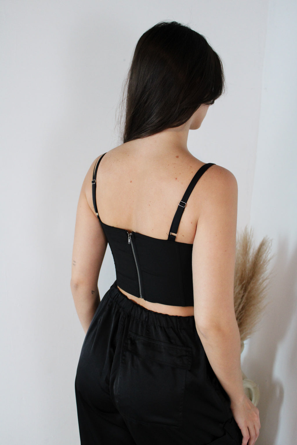 Black Bustier Lace Top