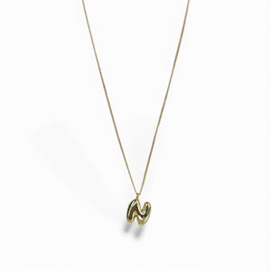 Gold Bubble Letter Necklace