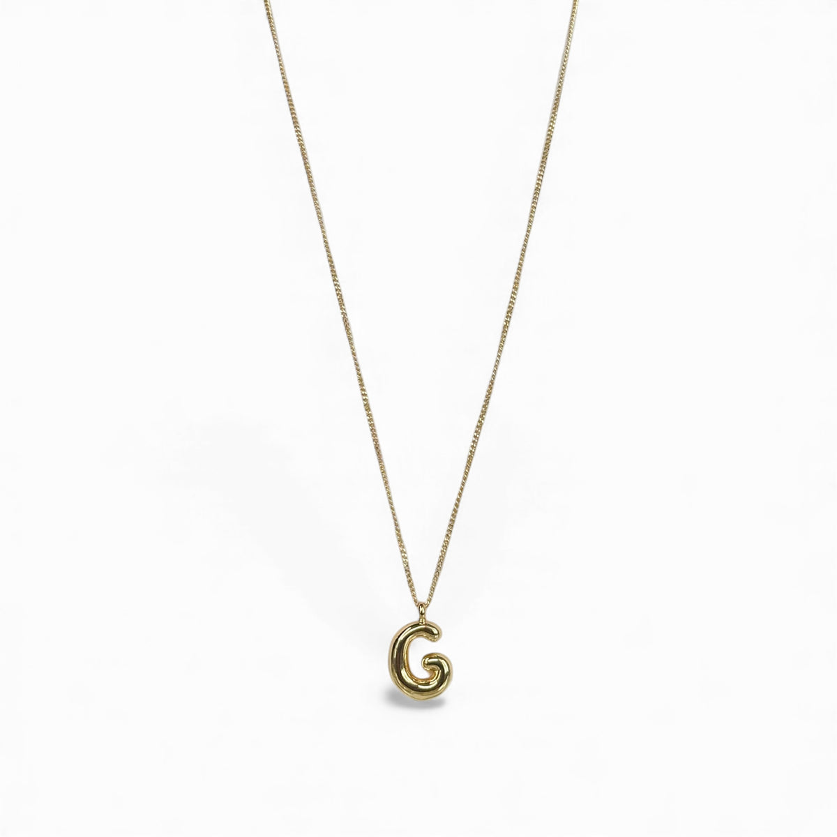 Gold Bubble Letter Necklace