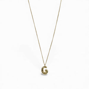 Gold Bubble Letter Necklace