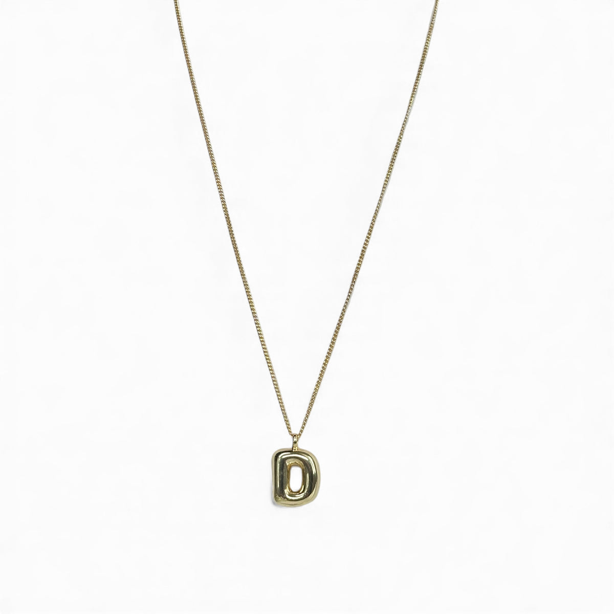 Gold Bubble Letter Necklace