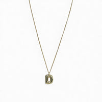 Gold Bubble Letter Necklace