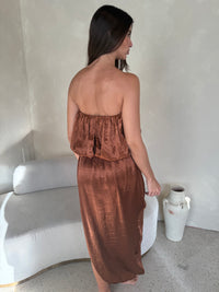 Satin Tube Tulip Maxi Dress