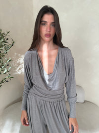 Soft Grey Top & Harem Pants