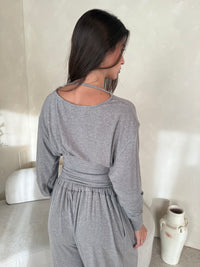 Soft Grey Top & Harem Pants