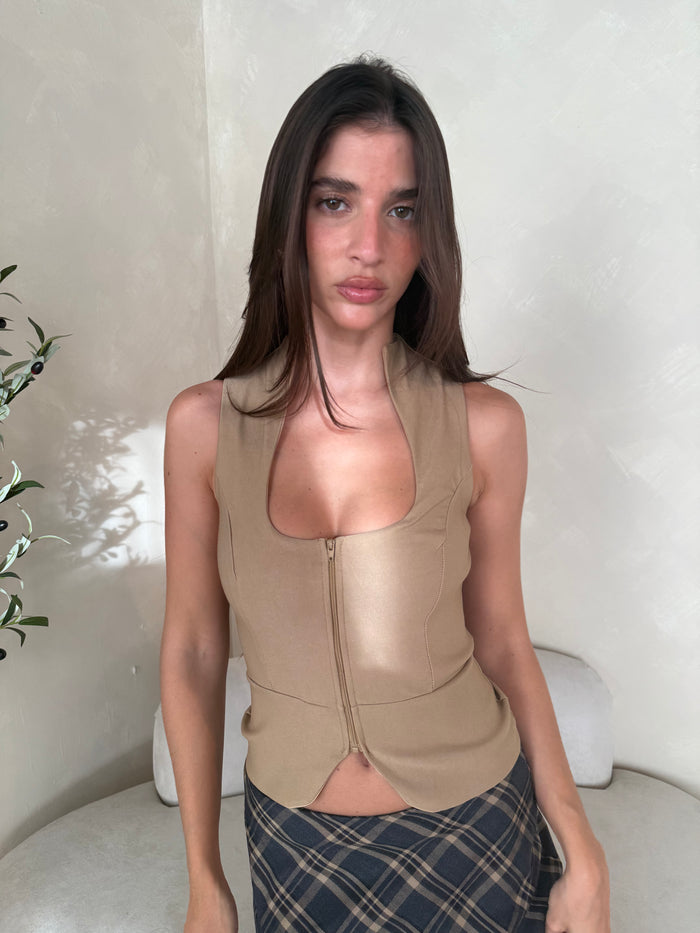 Tan Vest Top