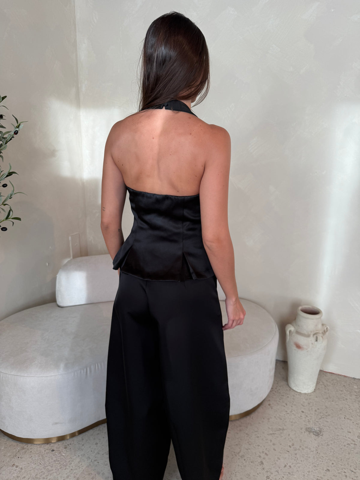 Satin Barrel Pants