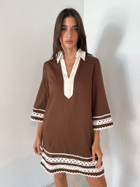Trim Shirt Mini Dress