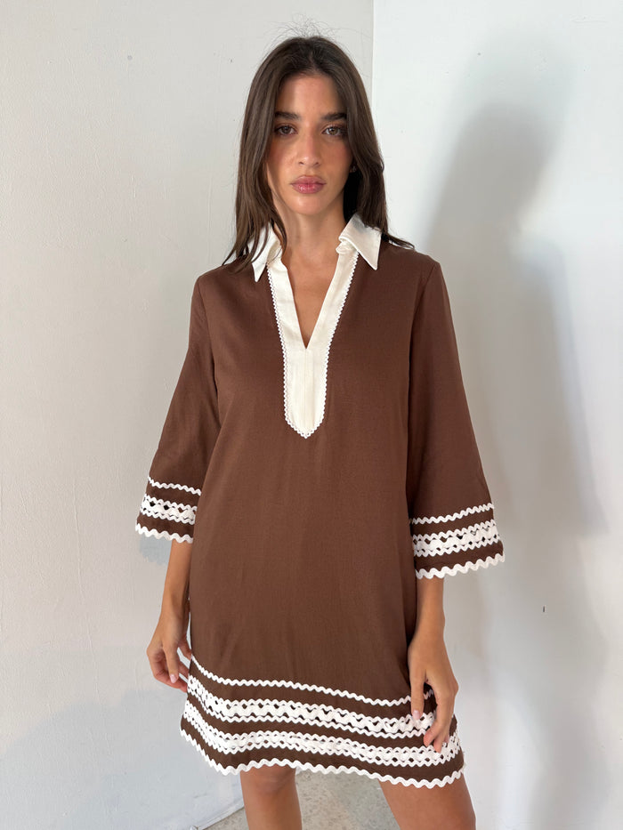 Trim Shirt Mini Dress